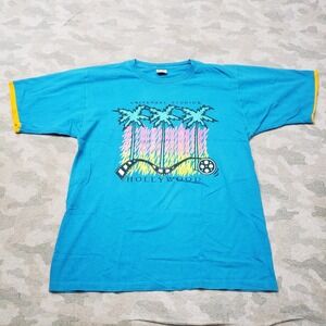 VTG Universal Studios Hollywood Shirt Mens XL Blue Short Sleeve